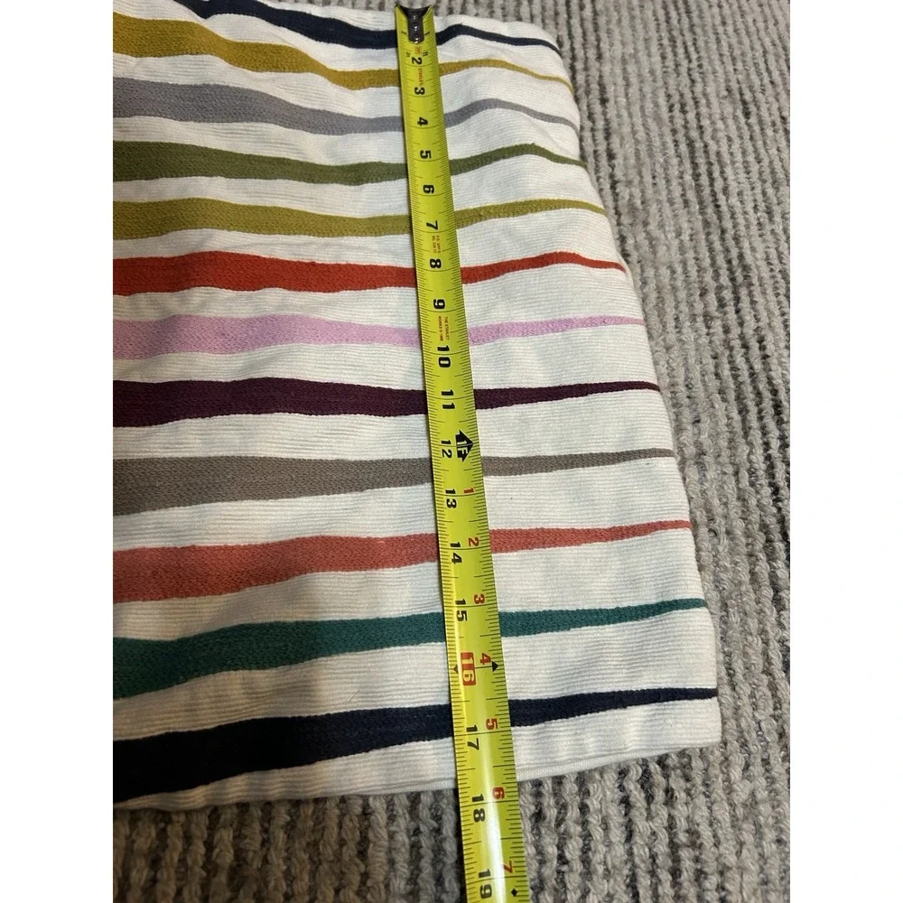 West Elm Rainbow Colorful Striped Throw Pillow Cover Cotton